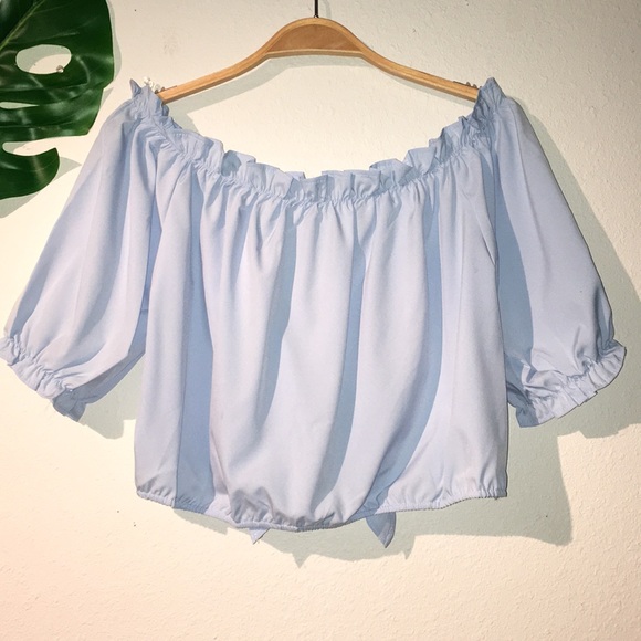 Off the shoulder bow knot crop top - Picture 6 of 8